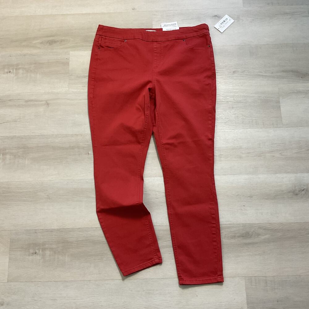 Westbound Womens High Rise Skinny Fit Cotton Jeans Burnt Orange 16R New w Tag